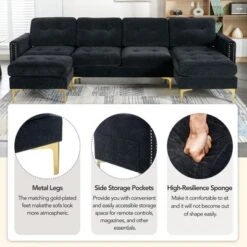 111" U-Shape Convertible Sectional Sofa Couch With Movable Ottoman-ModernLuxe 19 111" U-Shape Convertible Sectional Sofa Couch With Movable Ottoman-ModernLuxe -Luxe Furniture Sale GUEST 5bfbb7f9 66b4 458e ba9e 0ff7238dd571