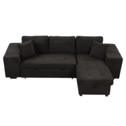 104" Pull Out Sleeper Sofa, Reversible L-Shape Sectional Couch With Storage Chaise And 2 Stools-ModernLuxe -Luxe Furniture Sale GUEST 5cfc86ee 56de 432f 8e64 007fb33eabab