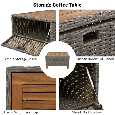 ModernLuxe 8-Piece Wicker Patio Set with Swivel Rocking Chairs 10 ModernLuxe 8-Piece Wicker Patio Set with Swivel Rocking Chairs - Image 8