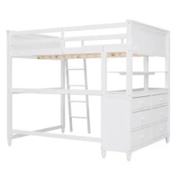 ModernLuxe Full Size Wooden Loft Bed with Desk and Storage Drawers -Luxe Furniture Sale GUEST 5df471d1 9913 4537 8b8c 23fbef9d9b7e
