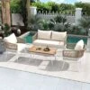 ModernLuxe 4-Piece Bohemian Patio Conversation Set with Acacia Wood Table 2 ModernLuxe 4-Piece Bohemian Patio Conversation Set with Acacia Wood Table -Luxe Furniture Sale GUEST 5df60932 f521 4ee7 bd40 676de8da43ac
