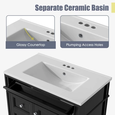 ModernLuxe 30-Inch Bathroom Vanity with Ceramic Sink and Smart Storage 7 ModernLuxe 30-Inch Bathroom Vanity with Ceramic Sink and Smart Storage - Image 5