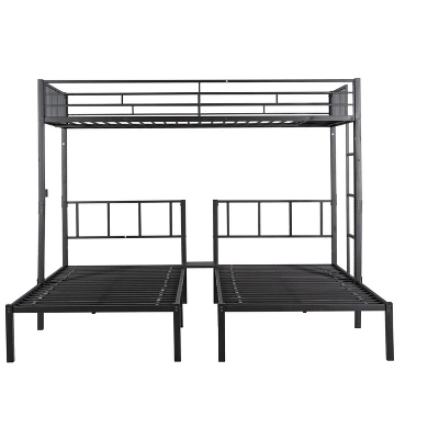 ModernLuxe Modern Metal Triple Bunk Bed - Convertible 3-in-1 Twin Design 8 ModernLuxe Modern Metal Triple Bunk Bed - Convertible 3-in-1 Twin Design - Image 6