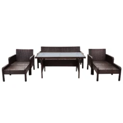 ModernLuxe 6-Piece Outdoor Wicker Conversation Set with Premium Cushions and Dining Table 14 ModernLuxe 6-Piece Outdoor Wicker Conversation Set with Premium Cushions and Dining Table -Luxe Furniture Sale GUEST 5e4225fb d242 48a7 93e8 508aff2e92c4
