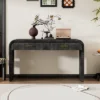 59"W Retro Silhouette Console Table, Entryway Table With Open Style And Two Top Drawers 4Q -ModernLuxe 1 59"W Retro Silhouette Console Table, Entryway Table With Open Style And Two Top Drawers 4Q -ModernLuxe -Luxe Furniture Sale GUEST 5e4501f0 a049 4fcc b1e9 2538ae8c396d
