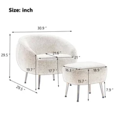 Modern Accent Chair, Teddy Short Plush Particle Velvet Armchair With Ottoman-ModernLuxe 22 Modern Accent Chair, Teddy Short Plush Particle Velvet Armchair With Ottoman-ModernLuxe -Luxe Furniture Sale GUEST 5e613b78 aa7e 4434 9497 3199f51cbe9d