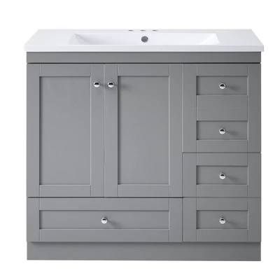 ModernLuxe 36" Shaker Style Free-Standing Bathroom Vanity with Resin Sink 12 ModernLuxe 36" Shaker Style Free-Standing Bathroom Vanity with Resin Sink - Image 10