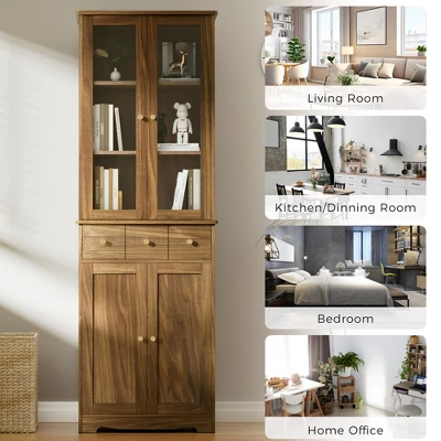 3-Tier Modern Home Office Large Storage Bookshelf, Natural - ModernLuxe 5 3-Tier Modern Home Office Large Storage Bookshelf, Natural - ModernLuxe - Image 3