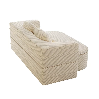 Foldable Sofa Convertible Sleeper Sofa Bed Floor Sofa Corduroy Upholstered Lounge Sofa With Multi Functional Blanket & Pillows - ModernLuxe 8 Foldable Sofa Convertible Sleeper Sofa Bed Floor Sofa Corduroy Upholstered Lounge Sofa With Multi Functional Blanket & Pillows - ModernLuxe - Image 6