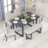 6 PCS Wood Dining Table Set With Retro-Style Table And Upholstered Chairs-ModernLuxe -Luxe Furniture Sale GUEST 5ec3f143 953d 4f40 ab85 adc03b36f74c