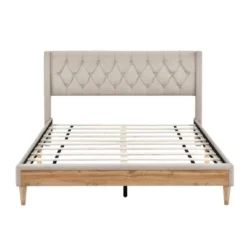 Queen Size Upholstered Wood Platform Bed-ModernLuxe 11 Queen Size Upholstered Wood Platform Bed-ModernLuxe -Luxe Furniture Sale GUEST 5f8b4637 fbee 4653 96b6 599a933afeaf