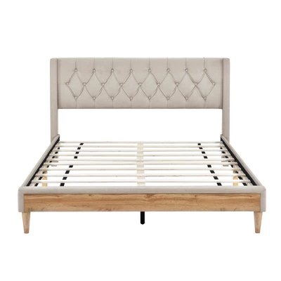 Queen Size Upholstered Wood Platform Bed-ModernLuxe 5 Queen Size Upholstered Wood Platform Bed-ModernLuxe - Image 3