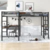 ModernLuxe Twin Size Metal Loft Bed with Dual Built-in Desks - Black -Luxe Furniture Sale GUEST 5fab4158 db25 4b12 bd23 7c738cd3a0ea