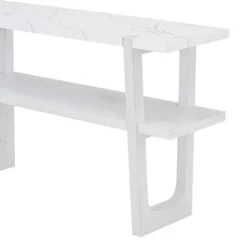 54"W Retro Elegant Console Table With Marble-Effect Top And Versatile Storage Solutions For Entryway 4S - ModernLuxe -Luxe Furniture Sale GUEST 60f24483 4eaa 423b 823c a7ce5bbd0fca