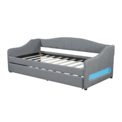 ModernLuxe Twin XL Upholstered Daybed with LED Lights and Trundle -Luxe Furniture Sale GUEST 621901d3 a413 475a a959 a43edf78c40a