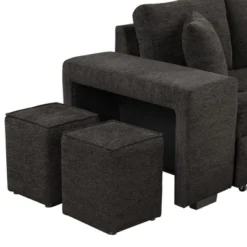 104" Pull Out Sleeper Sofa, Reversible L-Shape Sectional Couch With Storage Chaise And 2 Stools-ModernLuxe -Luxe Furniture Sale GUEST 62222ae1 dbc6 4168 927f b4bb15ba2149