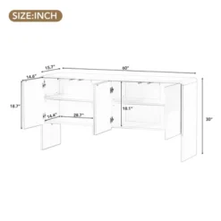 Minimalist Style 60" Sideboard With 4 Doors And Rebound Device For Living Room And Entryway-ModernLuxe 16 Minimalist Style 60" Sideboard With 4 Doors And Rebound Device For Living Room And Entryway-ModernLuxe -Luxe Furniture Sale GUEST 634b37b7 1c01 4e72 960b 84105ba711f8