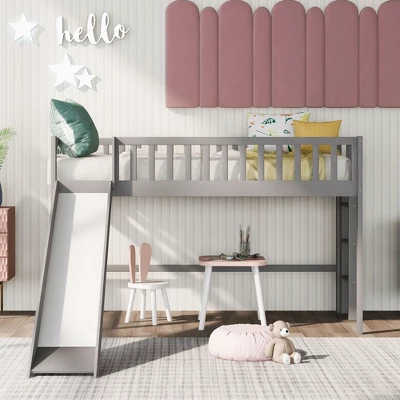 ModernLuxe Twin Size Loft Bed with Removable Slide and Space-Saving Ladder 10 ModernLuxe Twin Size Loft Bed with Removable Slide and Space-Saving Ladder - Image 8