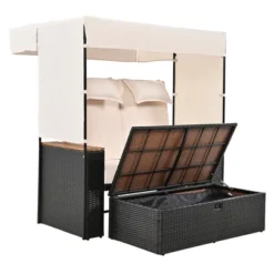 ModernLuxe 2-Piece Rattan Sunbed Lounger with Canopy and Storage Bench -Luxe Furniture Sale GUEST 64acddd2 2857 44a0 b76c ecf92e842d01