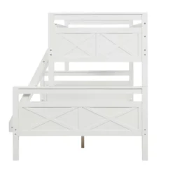 ModernLuxe Solid Wood Twin Over Full Bunk Bed with Safety Guardrails -Luxe Furniture Sale GUEST 651b8b93 efa0 4535 8da8 d1ccc4818138