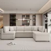 117.3"W Oversized Sectional Sofa U- Shaped Sofa Couch Pull-out Sofa Bed With Two Throw Pillows - ModernLuxe -Luxe Furniture Sale GUEST 658c18e8 111e 4a4c ab66 31e1d4658519