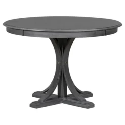 5 PCS Retro Round Dining Table Set With Curved Trestle Style Table And 4 Upholstered Chairs-ModernLuxe -Luxe Furniture Sale GUEST 66459507 68f3 46f5 b03c 6fa2babb5542