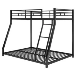 ModernLuxe Metal Twin Over Full Floor Bunk Bed with Integrated Safety Ladder -Luxe Furniture Sale GUEST 667cc580 1c7d 483d b48c a869c6889792