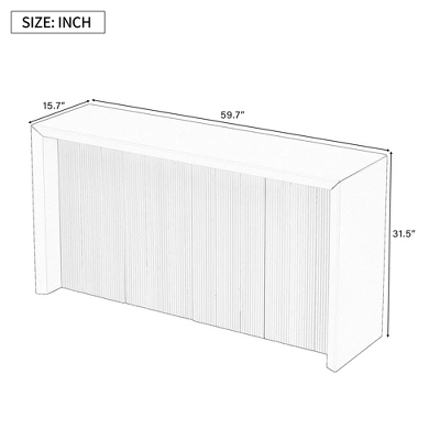 ModernLuxe 59.7" Wavy Acacia Wood Veneer Console Table 4 ModernLuxe 59.7" Wavy Acacia Wood Veneer Console Table - Image 2