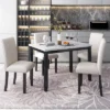 Modernluxe 5-Piece Faux Marble Dining Set with 4 Padded Chairs - Beige/Black 2 Modernluxe 5-Piece Faux Marble Dining Set with 4 Padded Chairs - Beige/Black -Luxe Furniture Sale GUEST 671952f6 901b 4837 9d4f cd51d55e43af