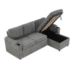 ModernLux 84" L-Shaped Convertible Sectional Sofa Bed with Storage and USB Ports -Luxe Furniture Sale GUEST 6817e00e b823 4dec 859d f851c5560306