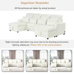 ModernLuxe 110.2" U-Shaped Sectional Sofa Bed with Dual Storage & USB -Luxe Furniture Sale GUEST 68477a61 cdea 492d a3fa f7ff20e725ca