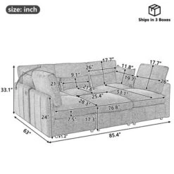 ModernLuxe 85.4" Modular Sectional Sofa Couch, Convertible Sofa Bed With Movable Ottoman, 2 USB Ports & Phone Holder 16 ModernLuxe 85.4" Modular Sectional Sofa Couch, Convertible Sofa Bed With Movable Ottoman, 2 USB Ports & Phone Holder -Luxe Furniture Sale GUEST 69f78733 f41b 4a69 a450 c762d89e86c8