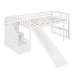 ModernLuxe Twin Size Loft Bed with Slide and Integrated Storage Drawers -Luxe Furniture Sale GUEST 6abb125b ec63 4bce a6f6 e8483e762de3