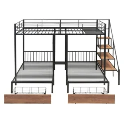 ModernLuxe Full Over Twin-Twin Triple Bunk Bed with Storage Stairs & Drawers -Luxe Furniture Sale GUEST 6ad3520b 12b7 486d 9575 cd295254d8a6