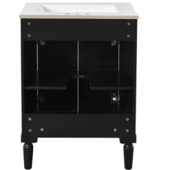 24" Bathroom Vanity With Ceramic Sink, 2-Tier Storage Cabinet, Retro Vanity With Soft-Close Doors And Large Shelves - ModernLuxe 22 24" Bathroom Vanity With Ceramic Sink, 2-Tier Storage Cabinet, Retro Vanity With Soft-Close Doors And Large Shelves - ModernLuxe -Luxe Furniture Sale GUEST 6b25136a 46ee 498a 9ff2 10a22b85f143