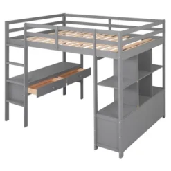 ModernLuxe Loft Bed with Built-In Desk, Multi-Storage Shelves and Drawers -Luxe Furniture Sale GUEST 6b31bac7 8e93 4566 906f 6b525c918db8