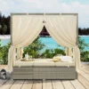 Outdoor Patio Adjustable Sun Bed, Lounge Chair Cushioned Chaise Recliner With Curtain-ModernLuxe 2 Outdoor Patio Adjustable Sun Bed, Lounge Chair Cushioned Chaise Recliner With Curtain-ModernLuxe -Luxe Furniture Sale GUEST 6b4ba684 ad99 4458 af64 ad6797529eb9
