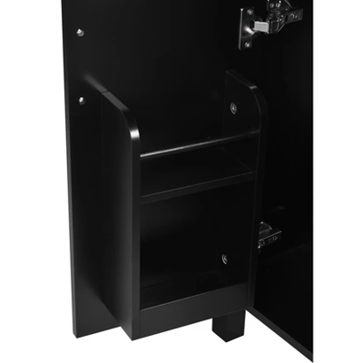 24"W Bathroom Vanity With Ceramic Sink, Bathroom Cabinet With Storage Racks, Drawers And Soft Closing Door, Black/Green-ModernLuxe 16 24"W Bathroom Vanity With Ceramic Sink, Bathroom Cabinet With Storage Racks, Drawers And Soft Closing Door, Black/Green-ModernLuxe - Image 14
