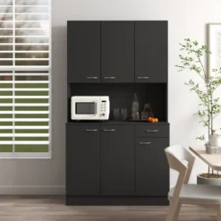 70.87" Tall Kitchen Hutch Cabinet, Pantry Storage Cabinet With 6-Doors, 1 Open Shelf And 1 Drawer - ModernLuxe -Luxe Furniture Sale GUEST 6b8ba414 584c 40b4 a433 3e7edf952355