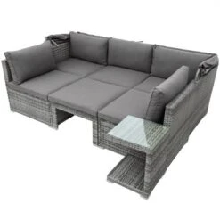 ModernLuxe 5-Piece Outdoor Rattan Daybed & Sectional Sofa Set with Retractable Canopy 17 ModernLuxe 5-Piece Outdoor Rattan Daybed & Sectional Sofa Set with Retractable Canopy -Luxe Furniture Sale GUEST 6b9ccc44 2d04 4277 bf46 656930797f50