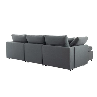 104" L-Shaped Modular Sofa With Reversible Chaise, Down Filled Upholstery Convertible Sectional Couch 4L - ModernLuxe 9 104" L-Shaped Modular Sofa With Reversible Chaise, Down Filled Upholstery Convertible Sectional Couch 4L - ModernLuxe - Image 7