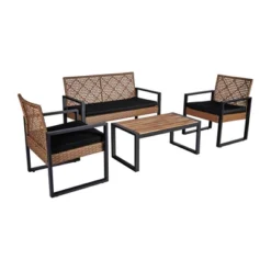 ModernLuxe 4-Piece All-Weather Wicker Outdoor Conversation Set -Luxe Furniture Sale GUEST 6c59cd01 e11b 459b 82ce c1940ff6d6c8