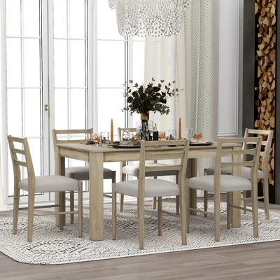 ModernLuxe 7-Piece Extendable Dining Table Set with 6 Upholstered Chairs 3 ModernLuxe 7-Piece Extendable Dining Table Set with 6 Upholstered Chairs