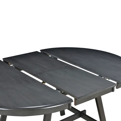 5 PCS Round Wood Extendable Dining Table Set With 4 Dining Chairs-ModernLuxe 11 5 PCS Round Wood Extendable Dining Table Set With 4 Dining Chairs-ModernLuxe - Image 9