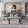 6-Piece Rustic Wood Dining Table Set With Chairs And Bench,Gray-ModernLuxe -Luxe Furniture Sale GUEST 6e660f56 1eed 4b64 b891 b526438be557