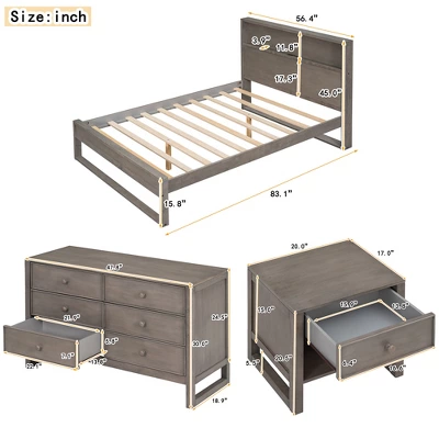 ModernLuxe 3-Piece Bedroom Set with Storage Platform Bed, Dresser, and Nightstand 4 ModernLuxe 3-Piece Bedroom Set with Storage Platform Bed, Dresser, and Nightstand - Image 2