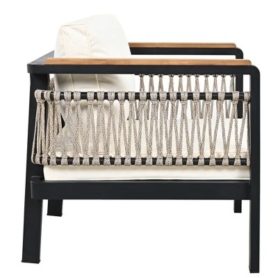 ModernLuxe 4-Piece Outdoor Sectional Sofa Set with Acacia Wood & Coffee Table 16 ModernLuxe 4-Piece Outdoor Sectional Sofa Set with Acacia Wood & Coffee Table - Image 14