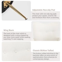 ModernLuxe Teddy Plush Accent Chair with Golden Metal Legs -Luxe Furniture Sale GUEST 6fd52863 46ac 46f1 81c5 b7e1e89349f8