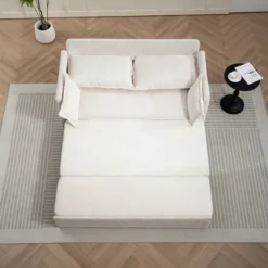 ModernLuxe Convertible Sleeper Sofa with Corduroy Upholstery, USB Charging & Storage