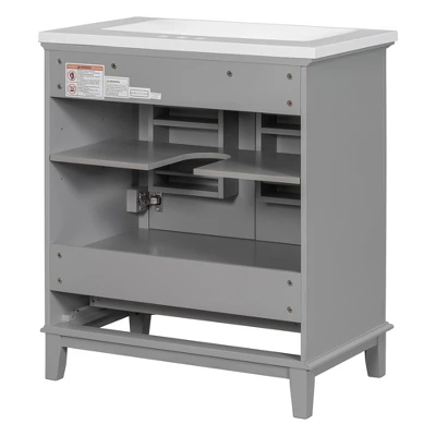 30"W Bathroom Vanity With Sink, Bathroom Cabinet With Doors And Drawer 4S - ModernLuxe 14 30"W Bathroom Vanity With Sink, Bathroom Cabinet With Doors And Drawer 4S - ModernLuxe - Image 12